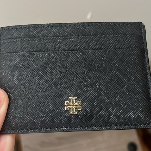 Tory Burch Black Card Holder with Logo - Picture 3 of 3